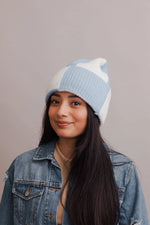 Oversized  Knitted Beanie/ Blue