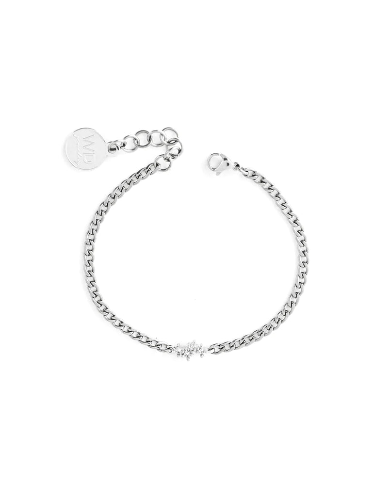 TRUAND | SILVER CHAIN AND CRYSTAL BRACELET